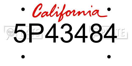 5P43484 California License Plate