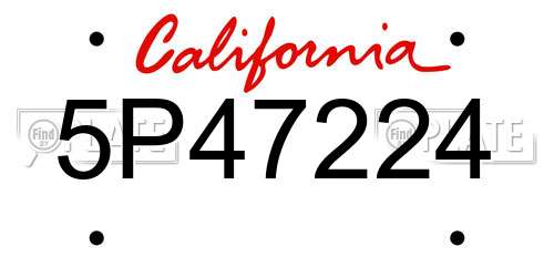 5P47224 California License Plate