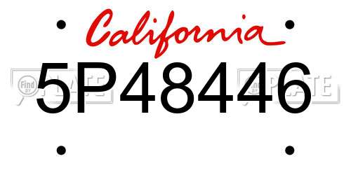 5P48446 California License Plate