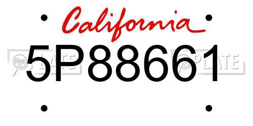 5P88661 California License Plate