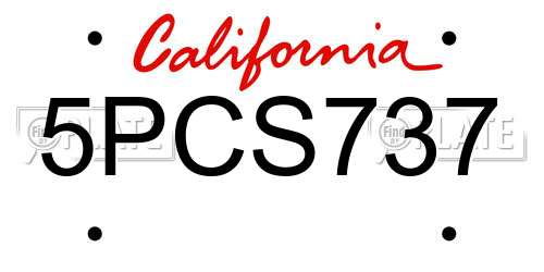 5PCS737 California License Plate