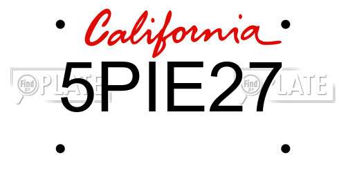 5PIE27 California License Plate