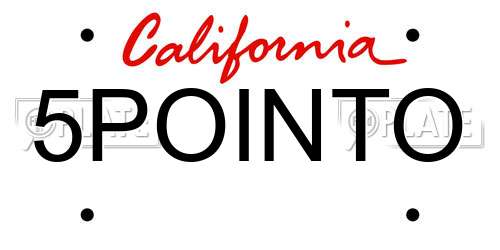 5POINTO California License Plate