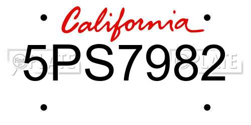 5PS7982 California License Plate
