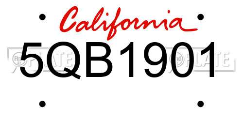 5QB1901 California License Plate