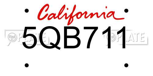 5QB711 California License Plate