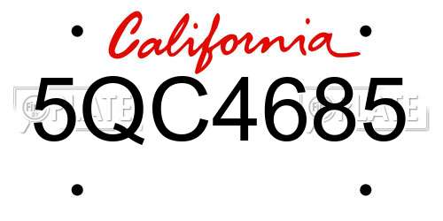 5QC4685 California License Plate