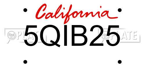 5QIB25 California License Plate