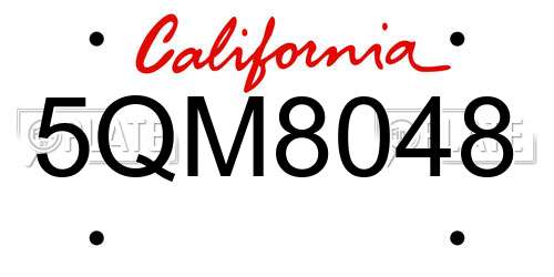 5QM8048 California License Plate