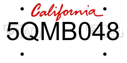 5QMB048 California License Plate