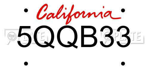 5QQB33 California License Plate