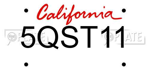 5QST11 California License Plate