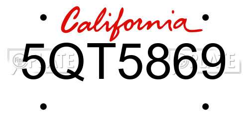5QT5869 California License Plate