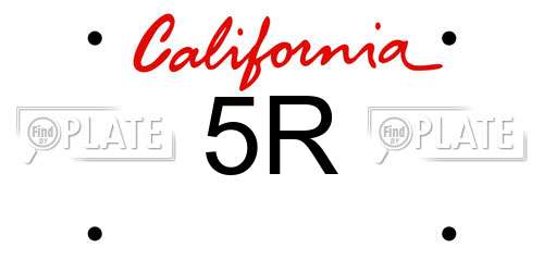 5R California License Plate