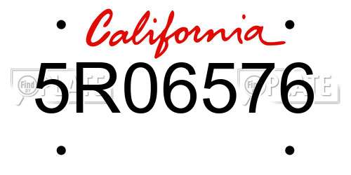 5R06576 California License Plate