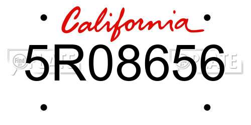 5R08656 California License Plate