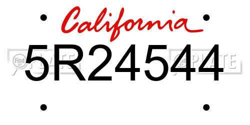 5R24544 California License Plate