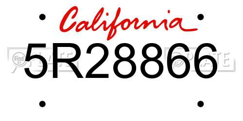 5R28866 California License Plate