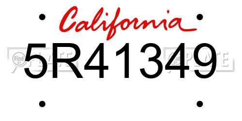 5R41349 California License Plate