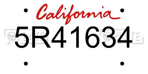 5R41634 California License Plate