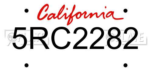 5RC2282 California License Plate