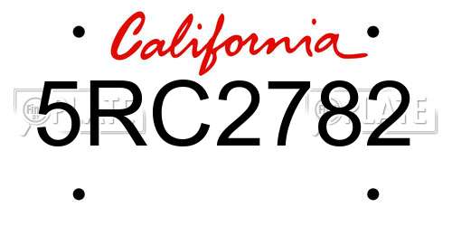 5RC2782 California License Plate