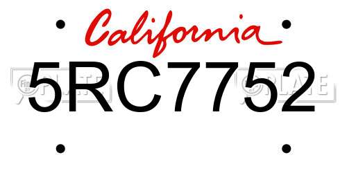 5RC7752 California License Plate