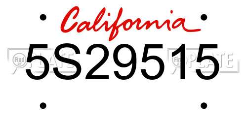 5S29515 California License Plate
