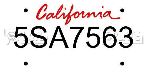 5SA7563 California License Plate