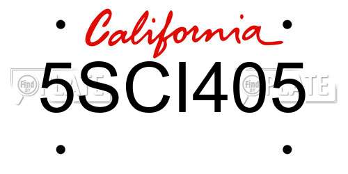 5SCI405 California License Plate