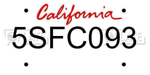 5SFC093 California License Plate