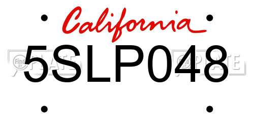 5SLP048 California License Plate