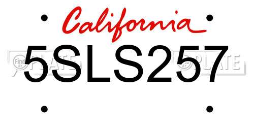 5SLS257 California License Plate