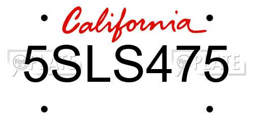 5SLS475 California License Plate