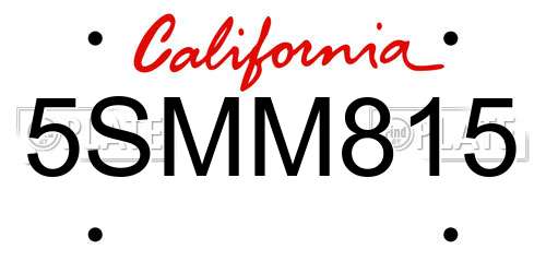 5SMM815 California License Plate
