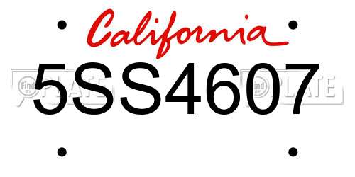 5SS4607 California License Plate