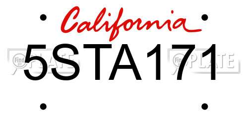 5STA171 California License Plate