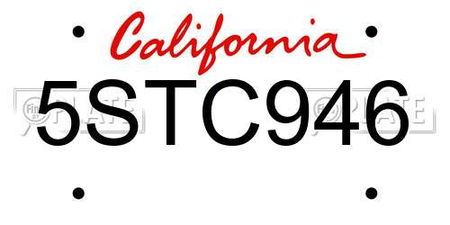 5STC946 California License Plate