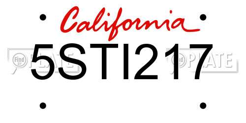 5STI217 California License Plate