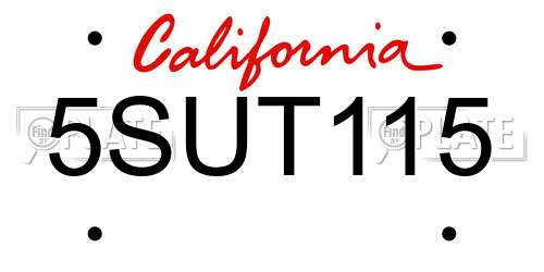 5SUT115 California License Plate