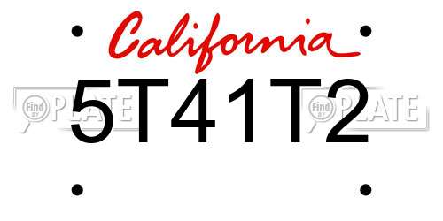 5T41T2 California License Plate