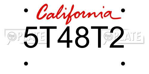 5T48T2 California License Plate