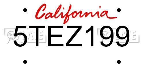 5TEZ199 California License Plate