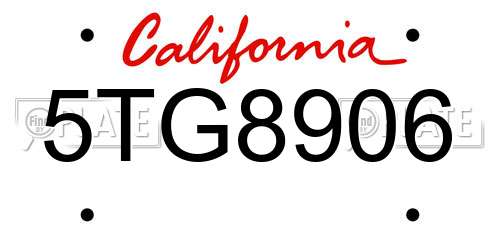 5TG8906 California License Plate