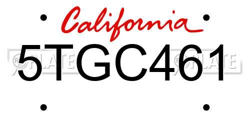 5TGC461 California License Plate