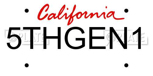5THGEN1 California License Plate