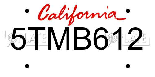 5TMB612 California License Plate