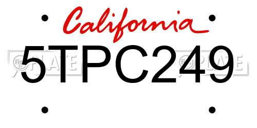 5TPC249 California License Plate