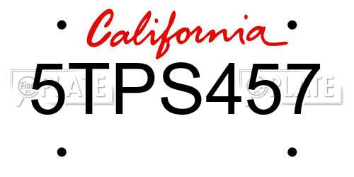 5TPS457 California License Plate