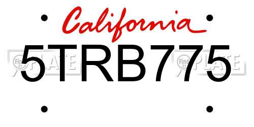 5TRB775 California License Plate